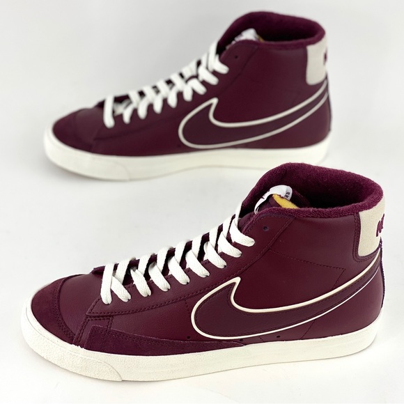 Nike Blazer Mid 77 Premium Night Maroon Men's Sneakers Shoes College DQ7672-600 - Picture 2 of 12